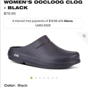 WOMEN'S OOCLOOG CLOG - BLACK Size W8